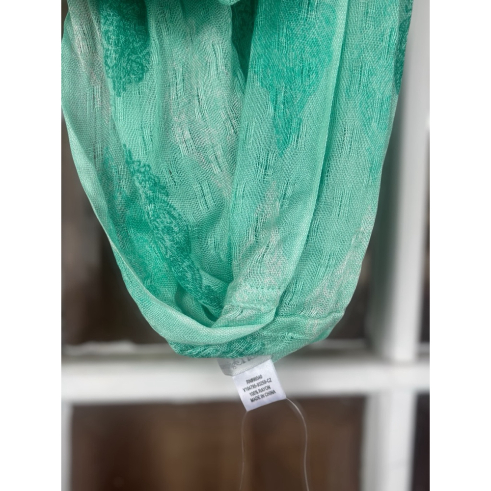 Charming Charlie Women's Turquoise Hand Dyed Gauze Weave Infinity Scarf Casual - Picture 4 of 9